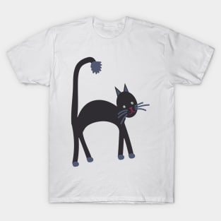 Charcoal black cat - spooky T-Shirt